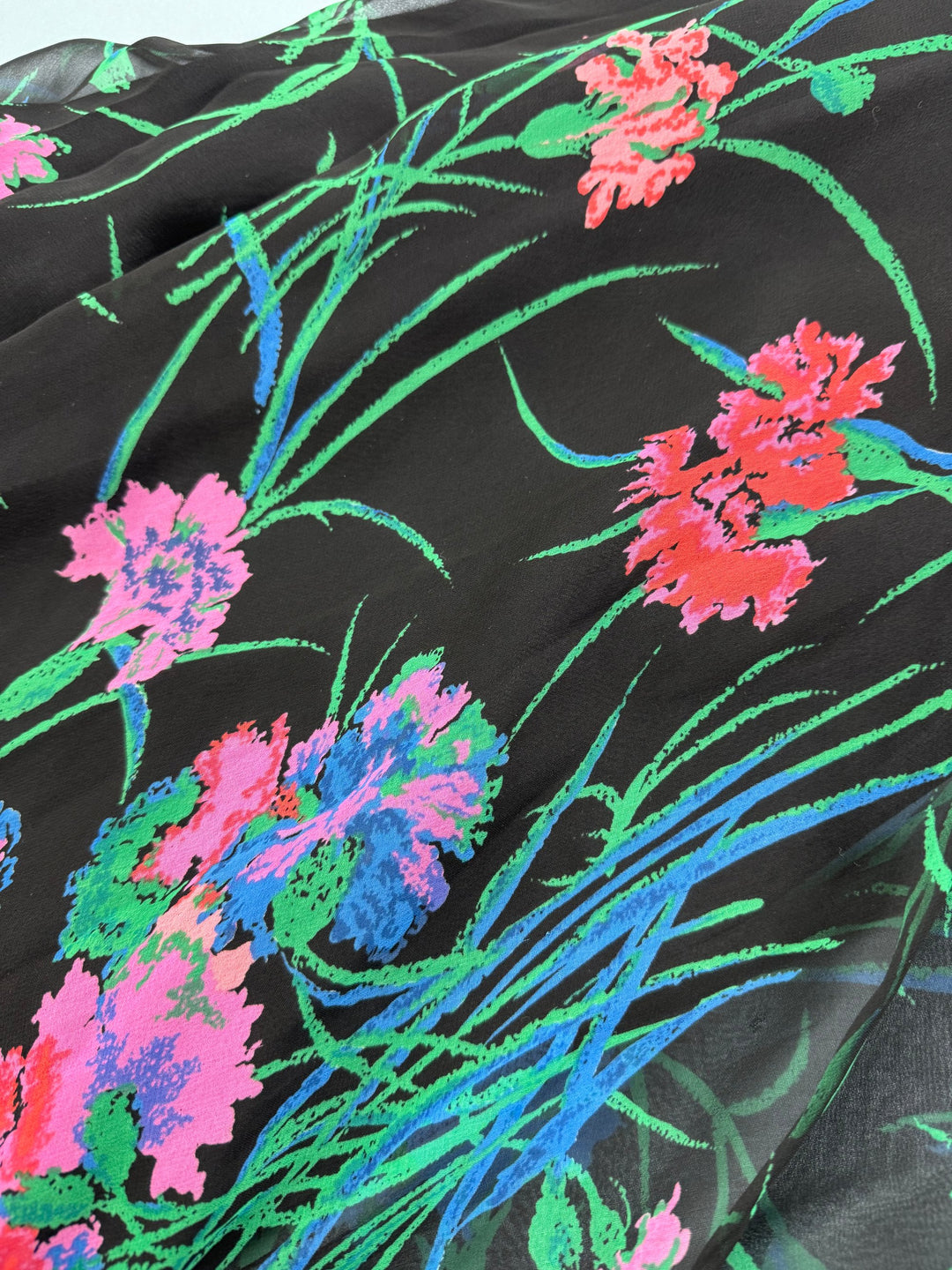 Floral Patterned Sheer QUAD (Mary Quant) Dress - S - Think Vintage