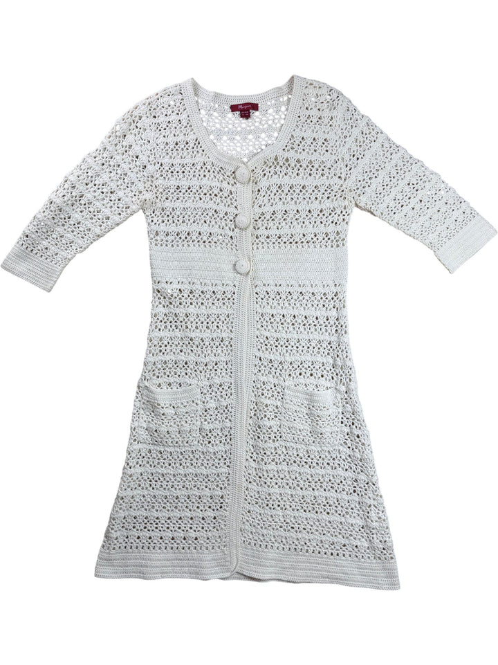 Monsoon Crochet Button-Up Dress - S