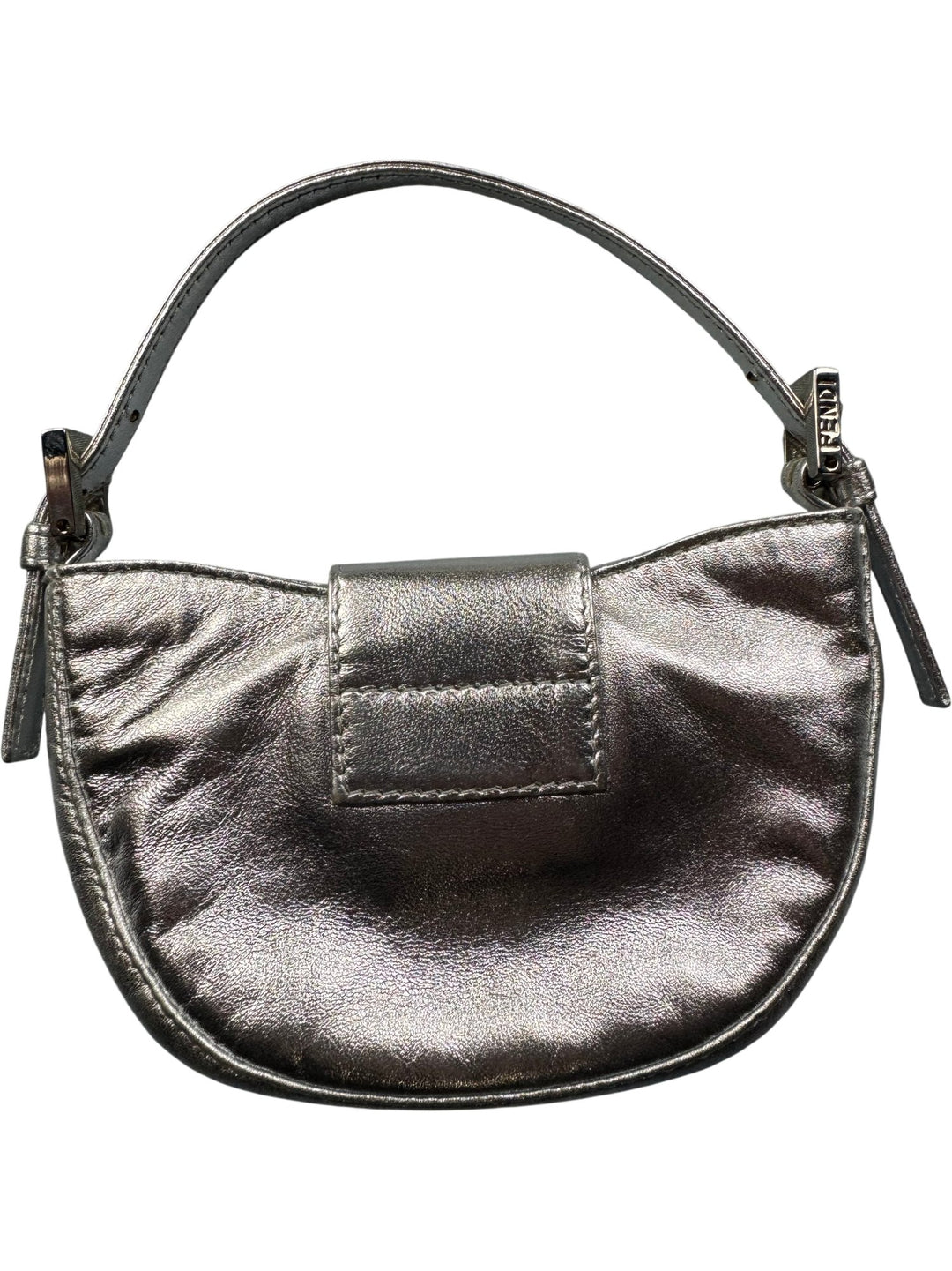 Fendi Metallic Silver Clutch Bag