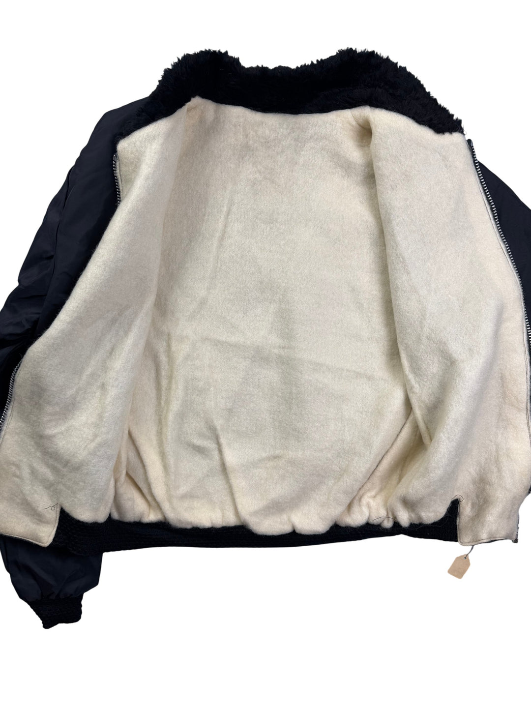 Embroidered Tiger Bomber Jacket with Faux Fur Collar - L