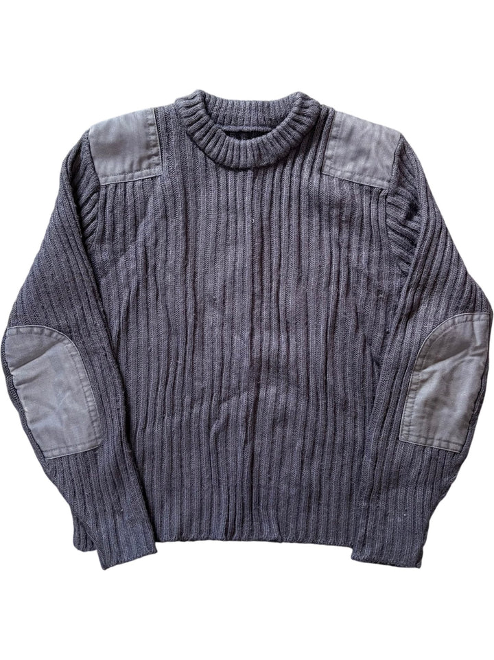 1980s Ribbed Military Style Jumper - XS