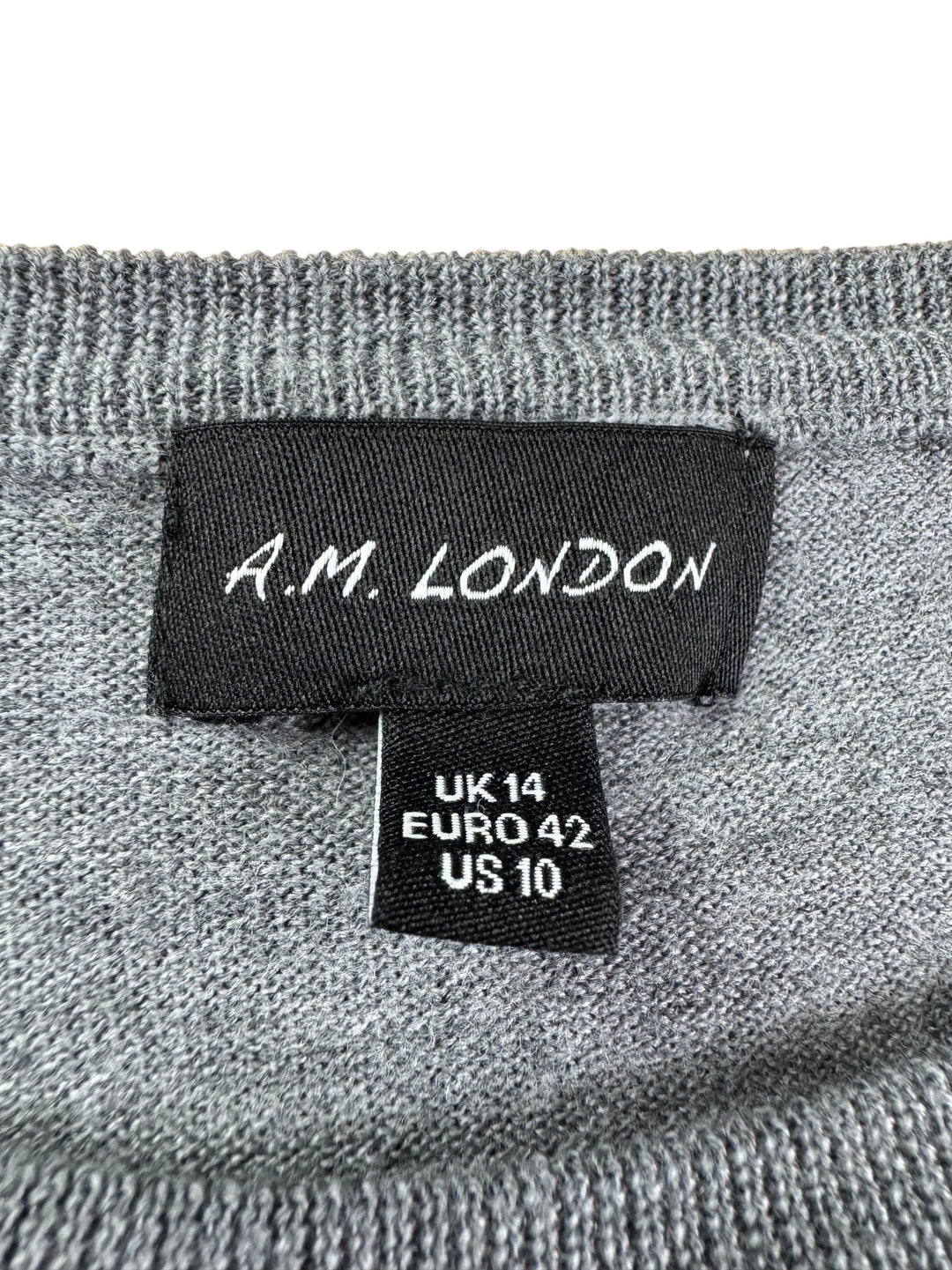 A.M. London Merino Wool Embellished Jumper - M - Think Vintage ltd