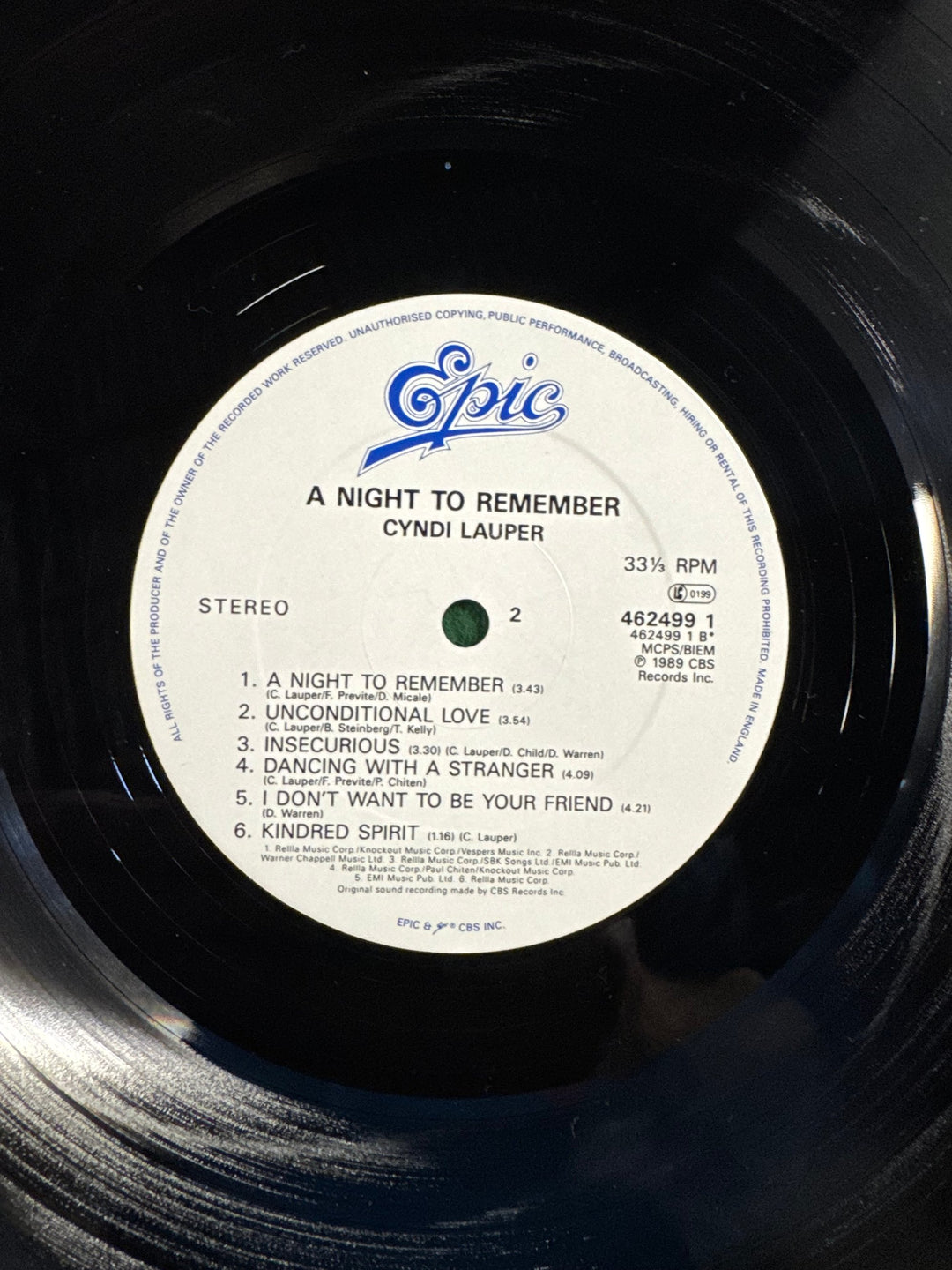A Night To Remember Vinyl Record by Cyndi Lauper - Think Vintage