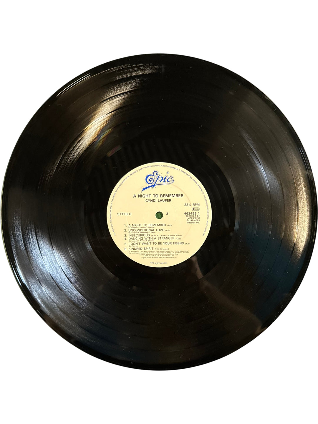 A Night To Remember Vinyl Record by Cyndi Lauper - Think Vintage Online Ltd