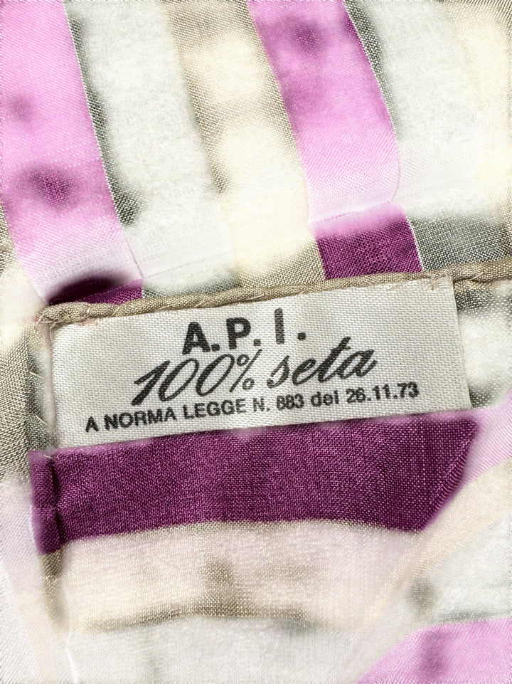 A.P.I. Striped Silk Scarf - Think Vintage ltd