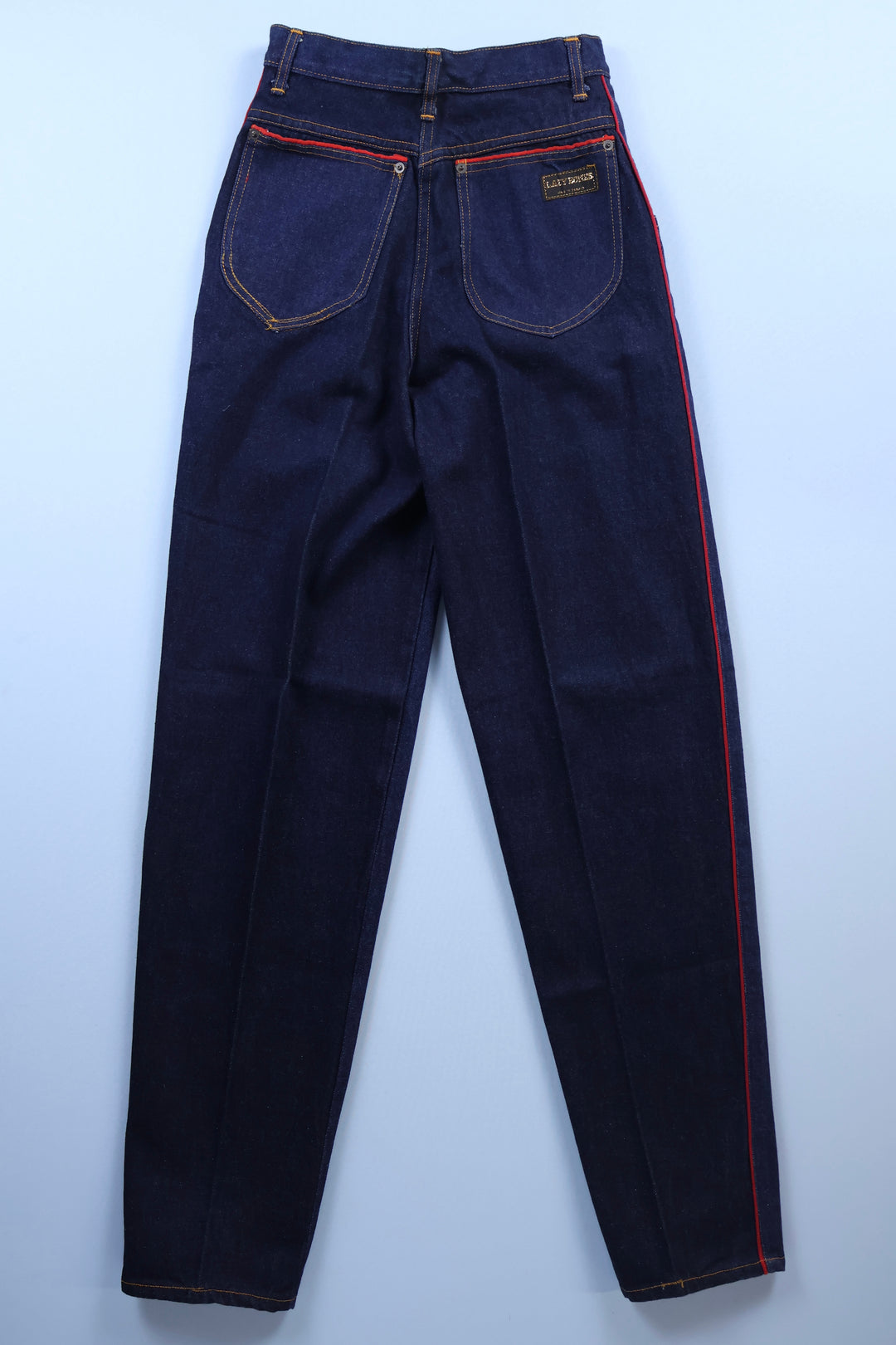 Vintage Lazy Bones Tapered Leg Jeans with Red Piping