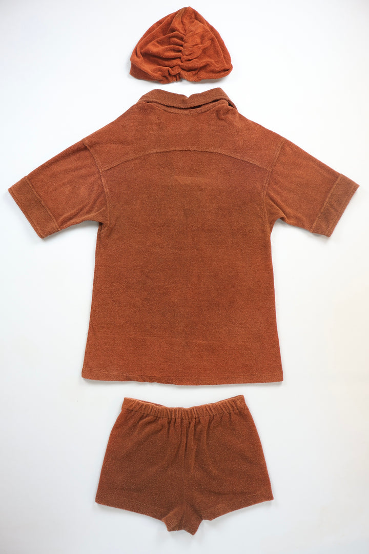 1970s Towling Two Set with Matching Hat