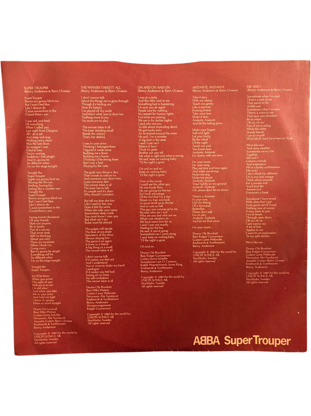 ABBA Super Trouper Album - Fair - Think Vintage ltd