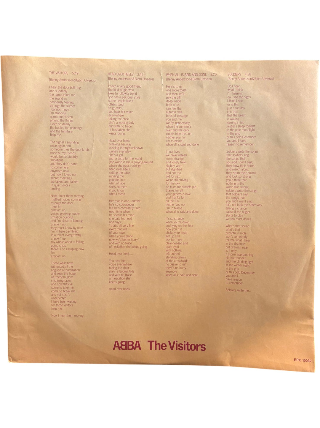 ABBA The Visitors Vinyl Record - Good - Think Vintage ltd