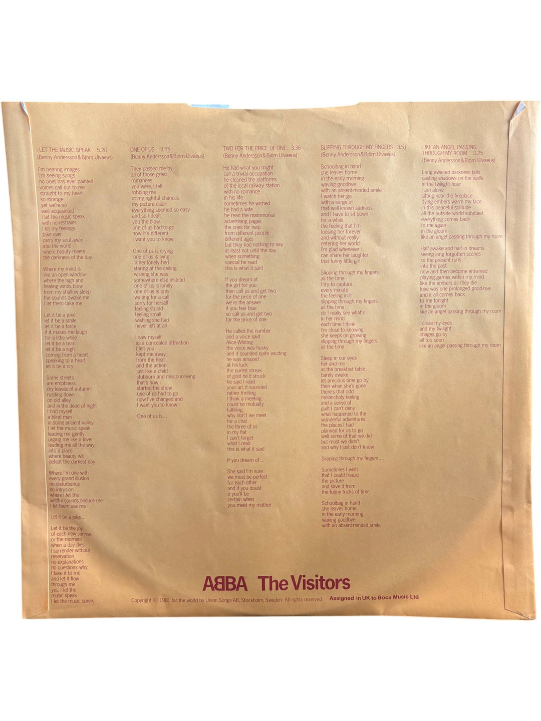 ABBA The Visitors Vinyl Record - Good - Think Vintage ltd