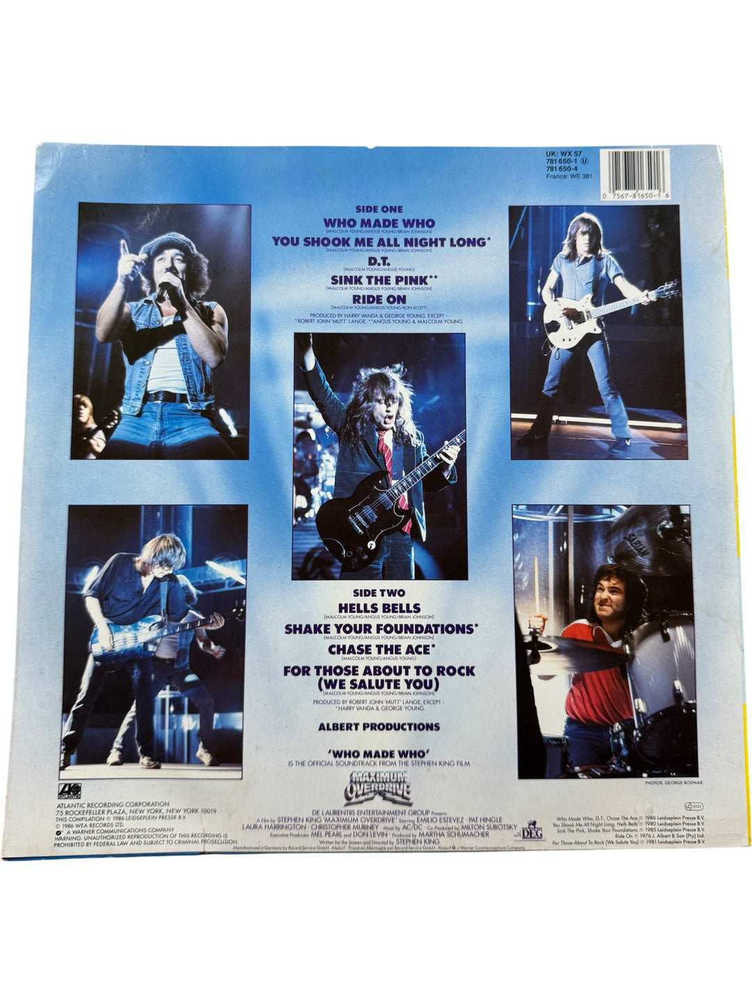 AC/DC Who Made Who Vinyl Record - Good