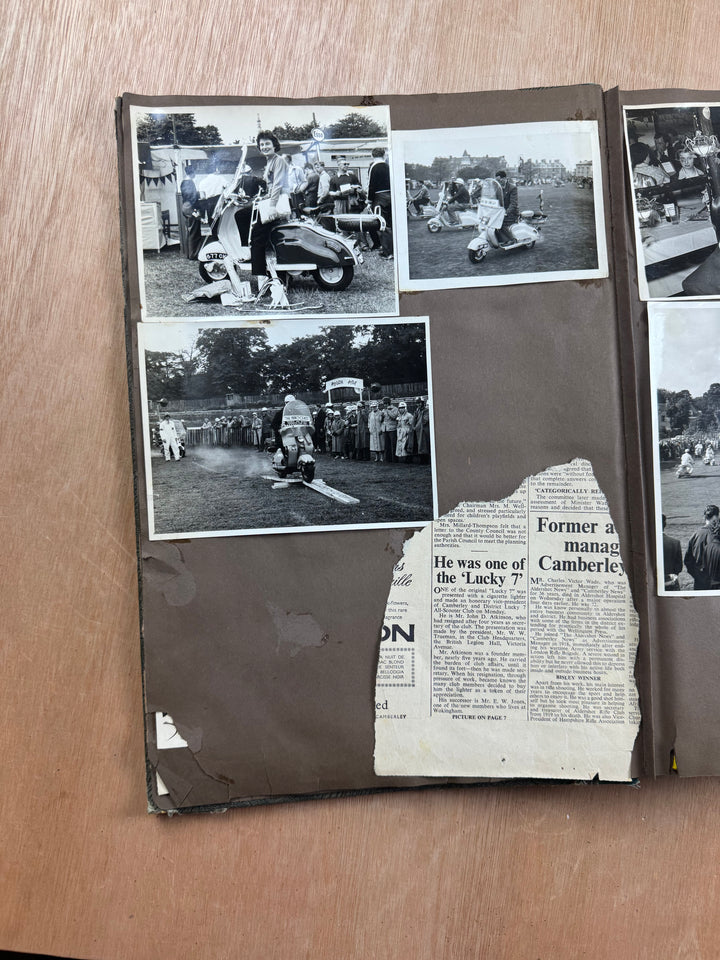 Vintage Scooter Archive Scrapbook – Original Photos, Newspaper Cuttings, Posters & Ephemera
