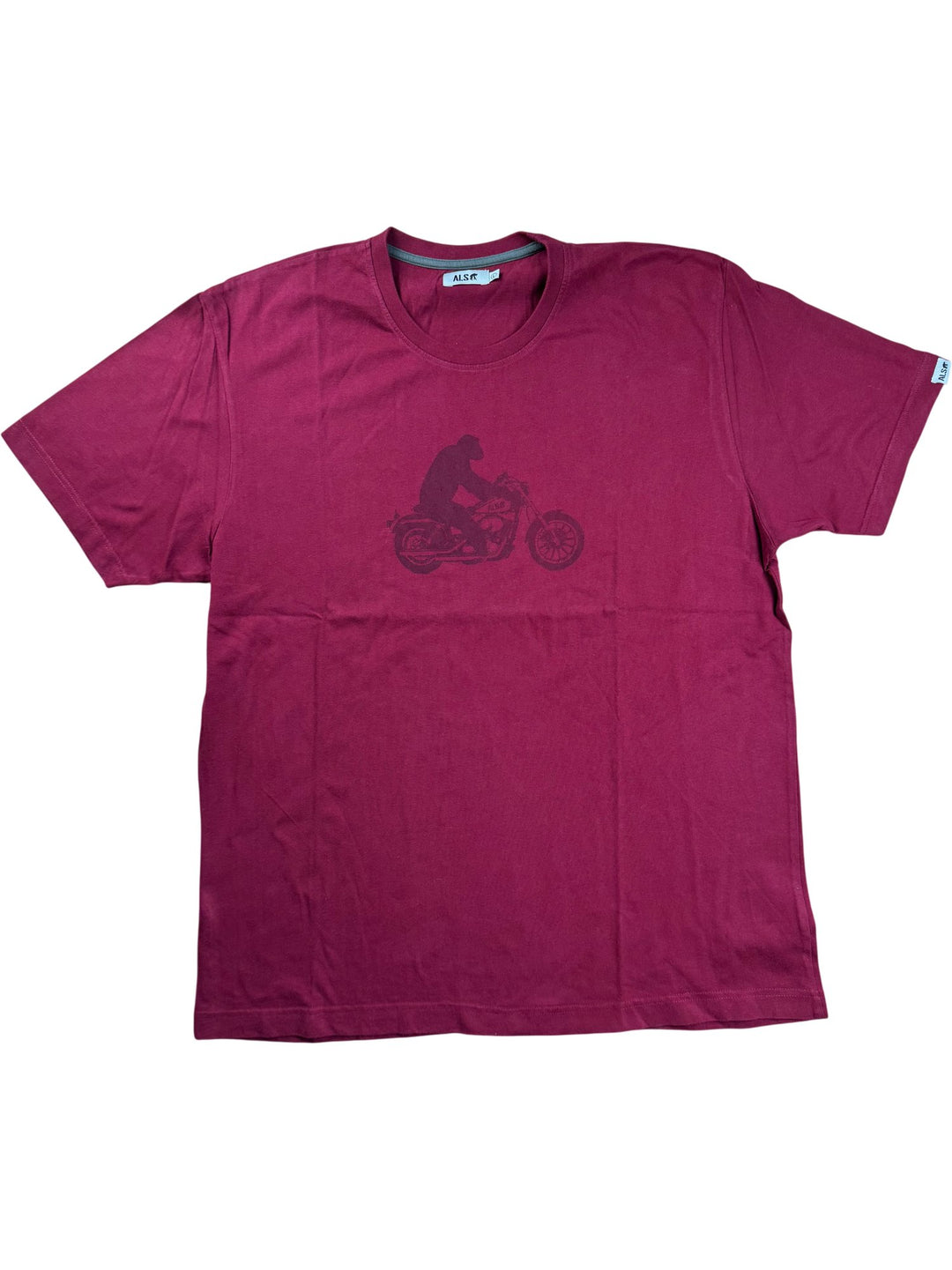 ALS Motorcycle Graphic Red T-Shirt - L - Think Vintage ltd