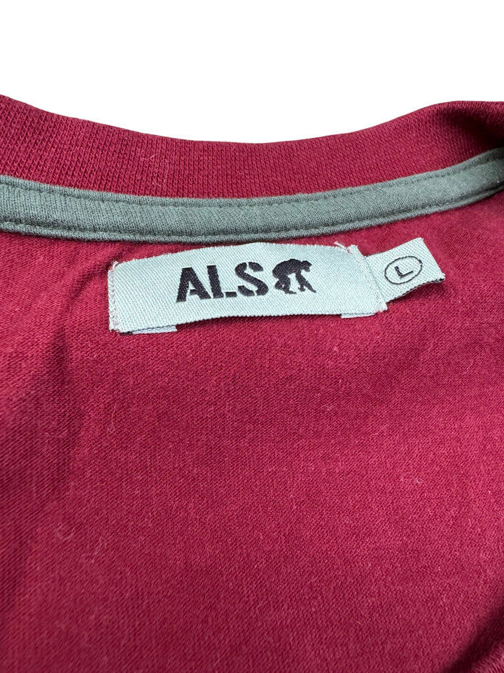 ALS Motorcycle Graphic Red T-Shirt - L - Think Vintage ltd