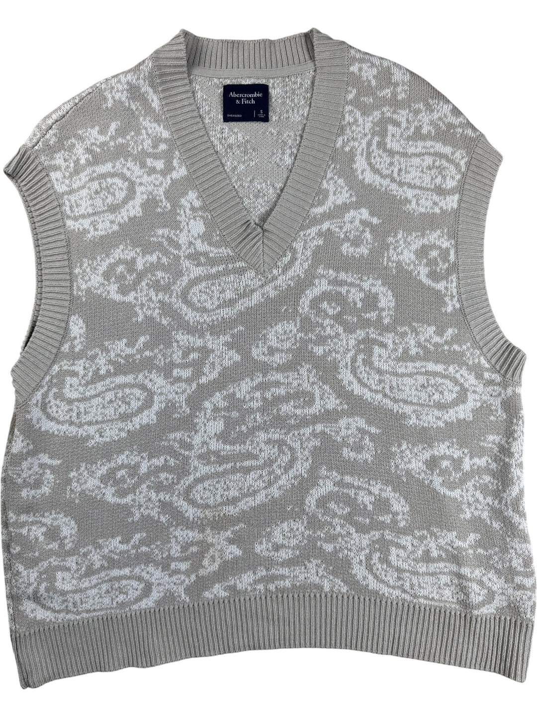 Abercrombie & Fitch Paisley Knit Vest - M - Think Vintage ltd