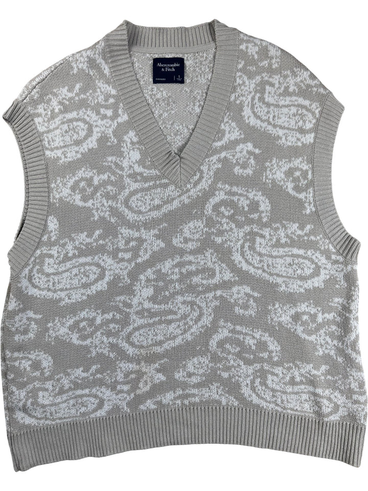 Abercrombie & Fitch Paisley Knit Vest - M - Think Vintage ltd