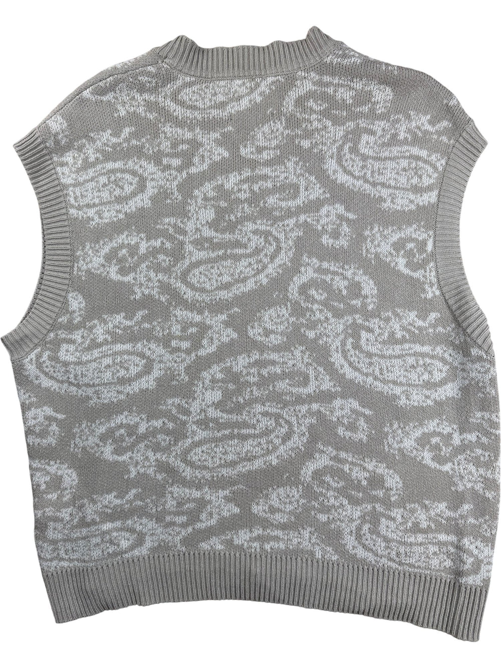 Abercrombie & Fitch Paisley Knit Vest - M - Think Vintage ltd