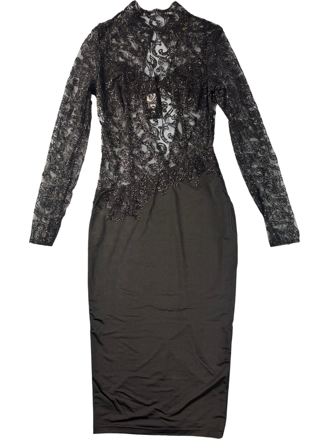 Abyss Lexi Black Long Sleeved Dress - M - Think Vintage ltd