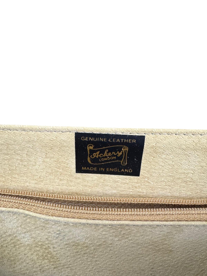 Ackery Navy Leather Handbag - Think Vintage ltd