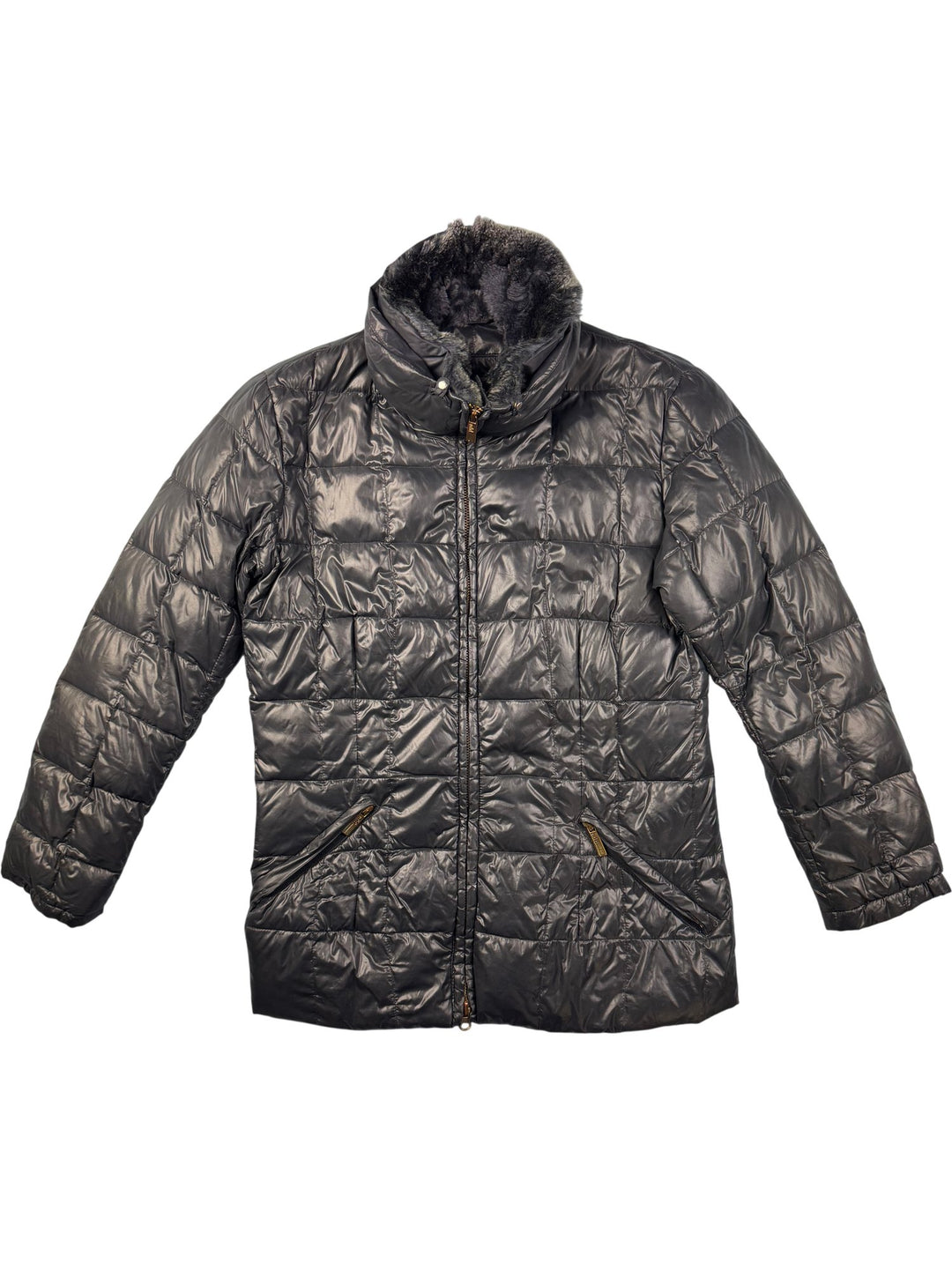 Add Black Puffer Jacket - M - Think Vintage ltd