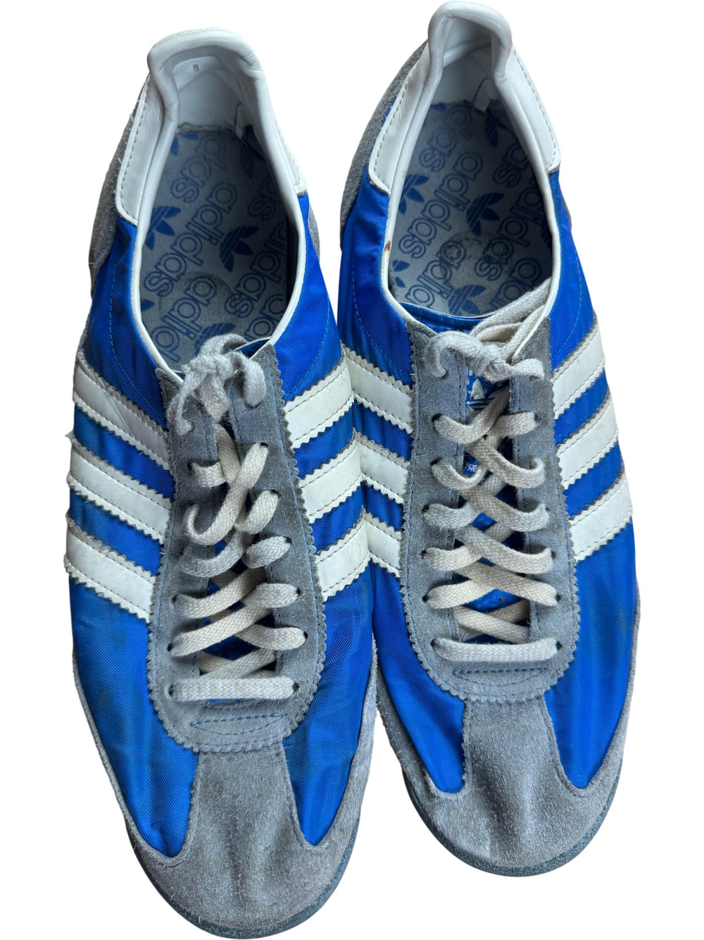 Adidas Blue and Grey Vintage Sneakers - 9 - Think Vintage ltd