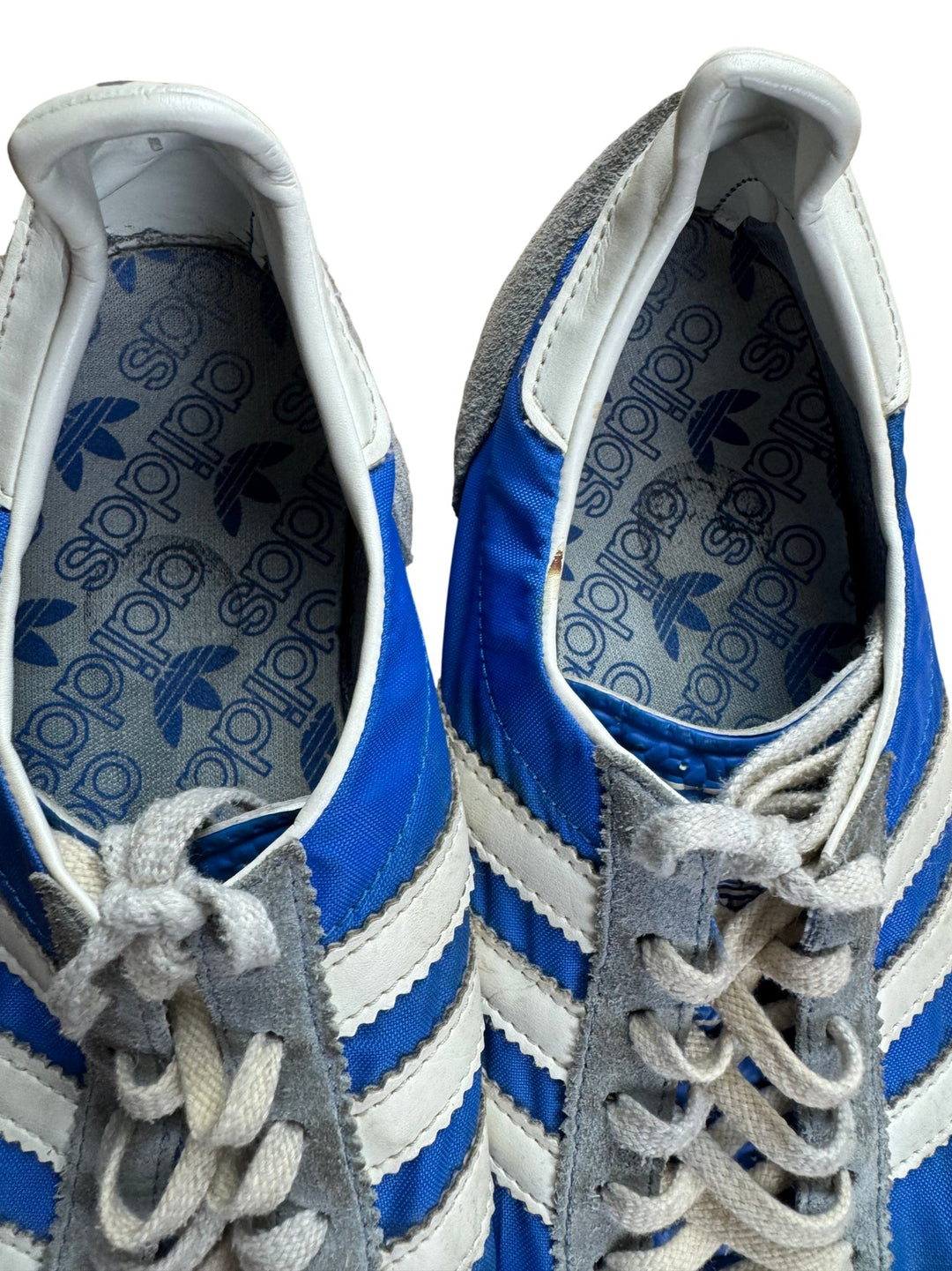 Adidas Blue and Grey Vintage Sneakers - 9 - Think Vintage ltd