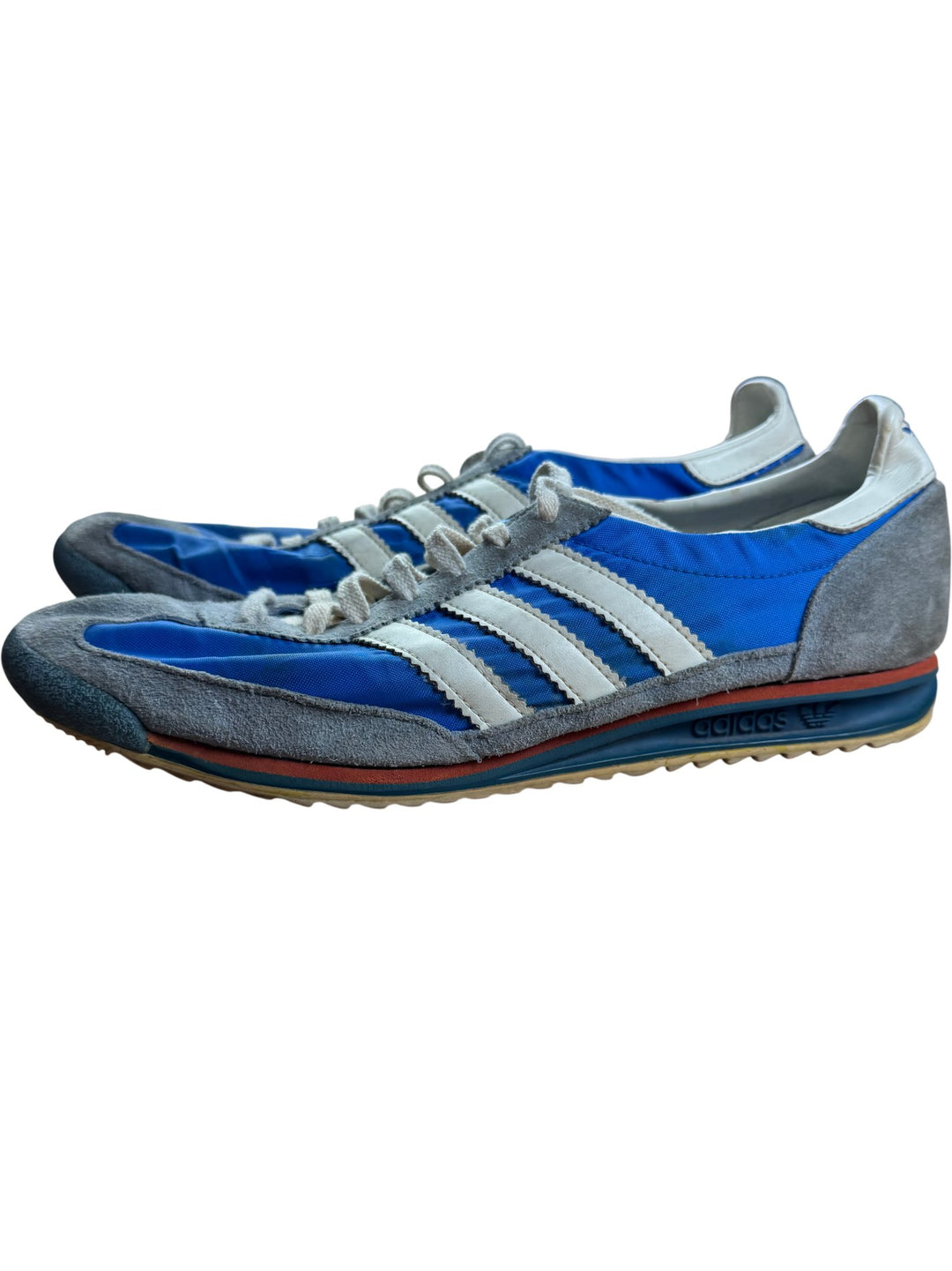 Adidas Blue and Grey Vintage Sneakers - 9 - Think Vintage ltd