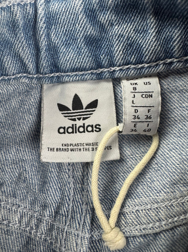 Adidas Light Wash Denim Shorts - W28 - Think Vintage ltd