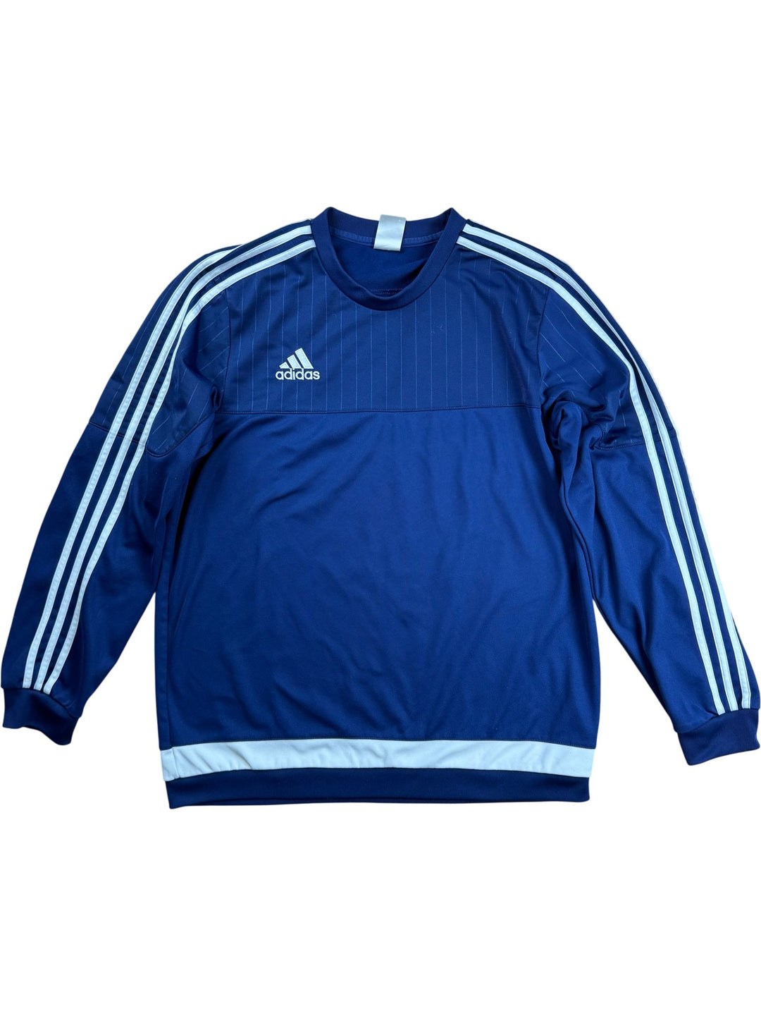 Adidas Navy Long Sleeve Sweatshirt - L - Think Vintage ltd