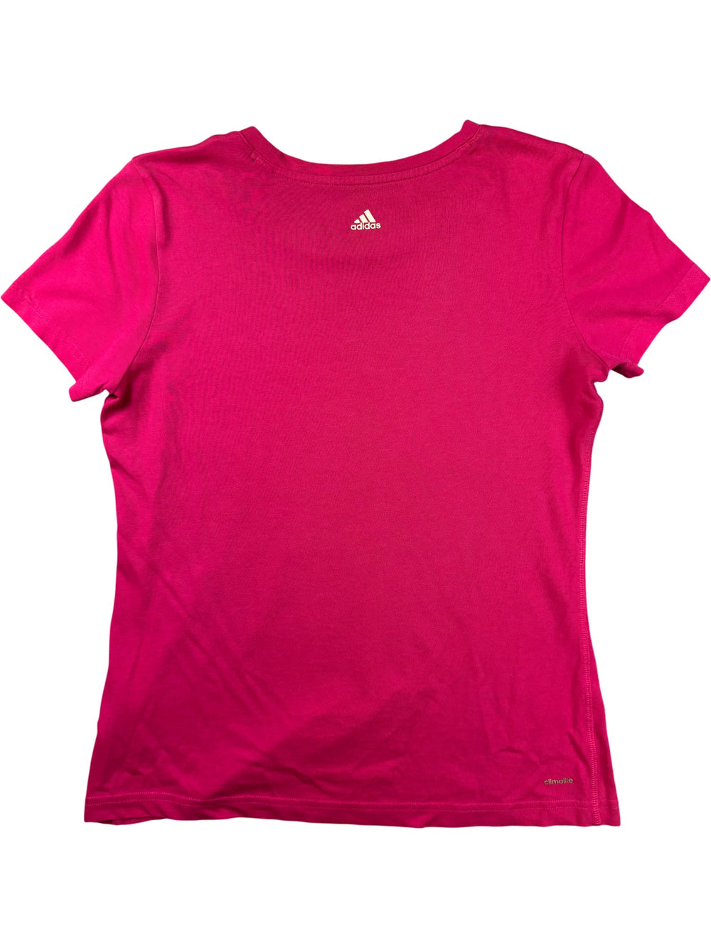 Adidas Pink Logo T-Shirt - S/M - Think Vintage ltd