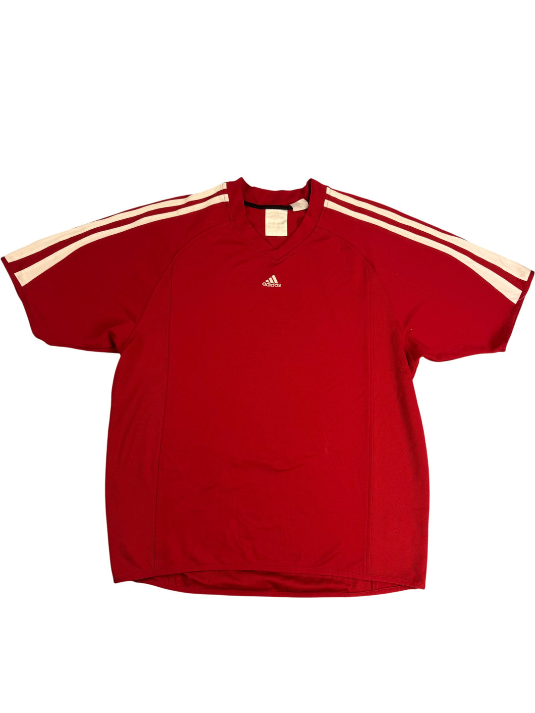 Adidas Red Short Sleeved Sports Top - Think Vintage