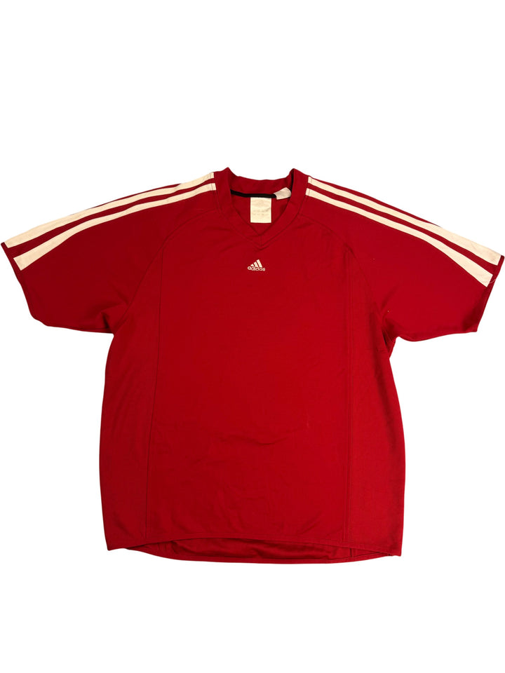 Adidas Red Short Sleeved Sports Top - XL - Think Vintage