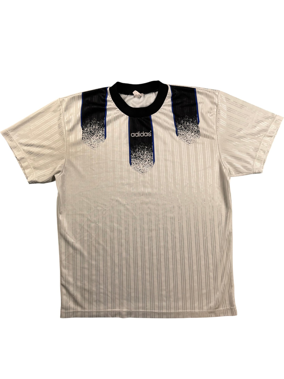 Adidas Striped Graphic Soccer Shirt - M/L - Think Vintage ltd