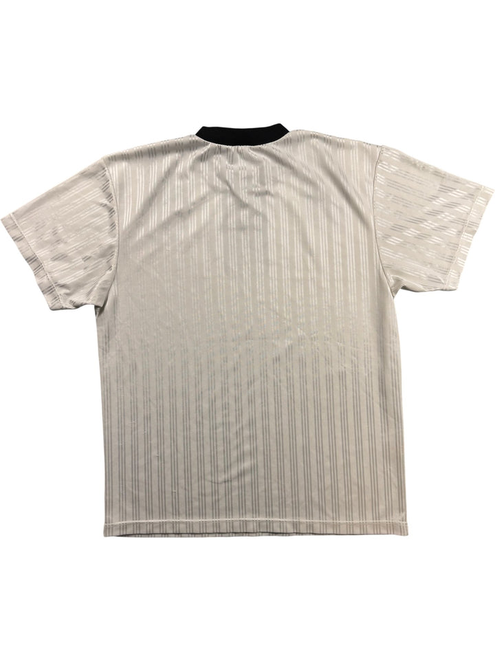 Adidas Striped Graphic Soccer Shirt - M/L - Think Vintage ltd