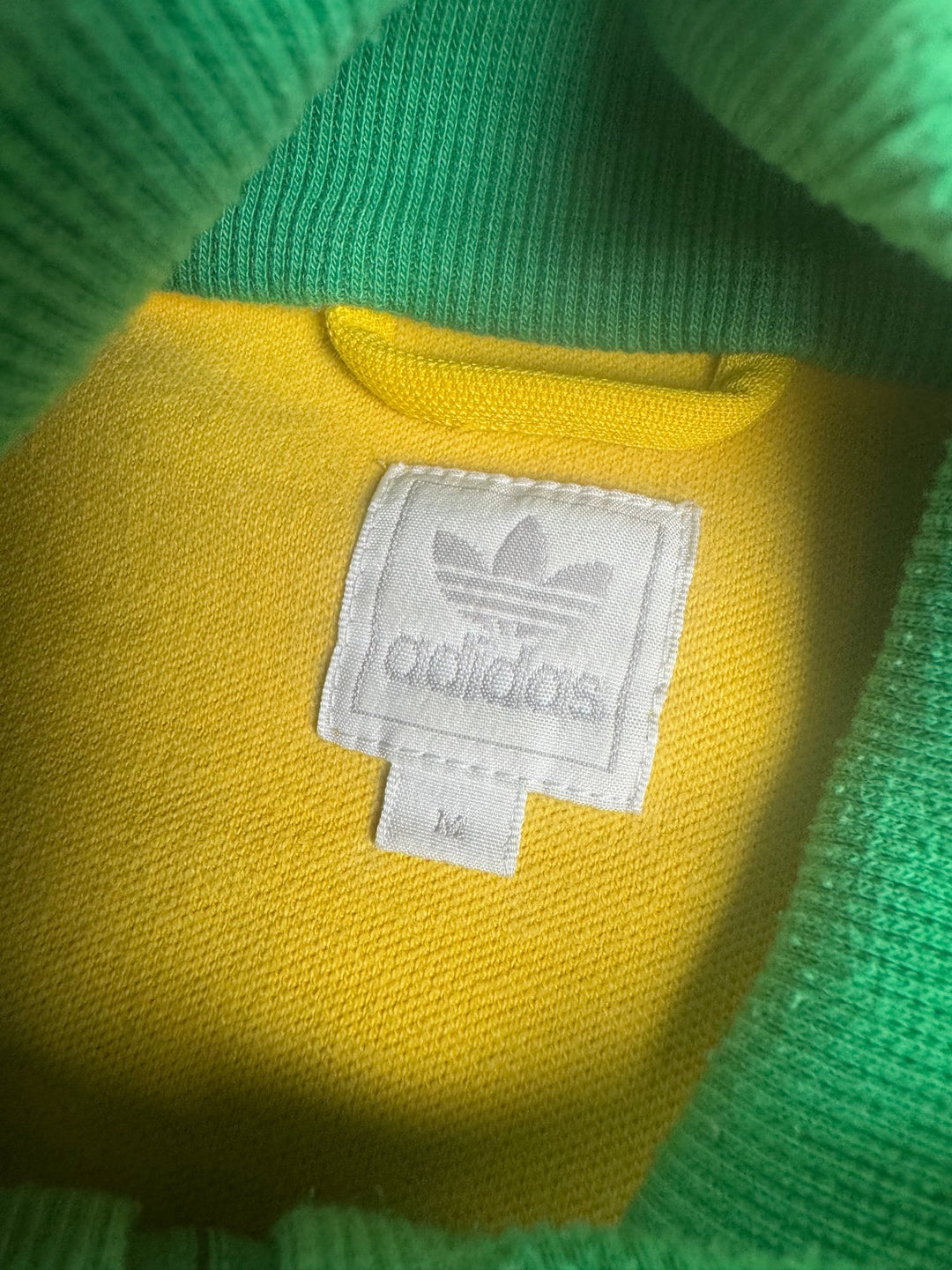 Adidas Yellow Green Track Jacket - M - Think Vintage ltd