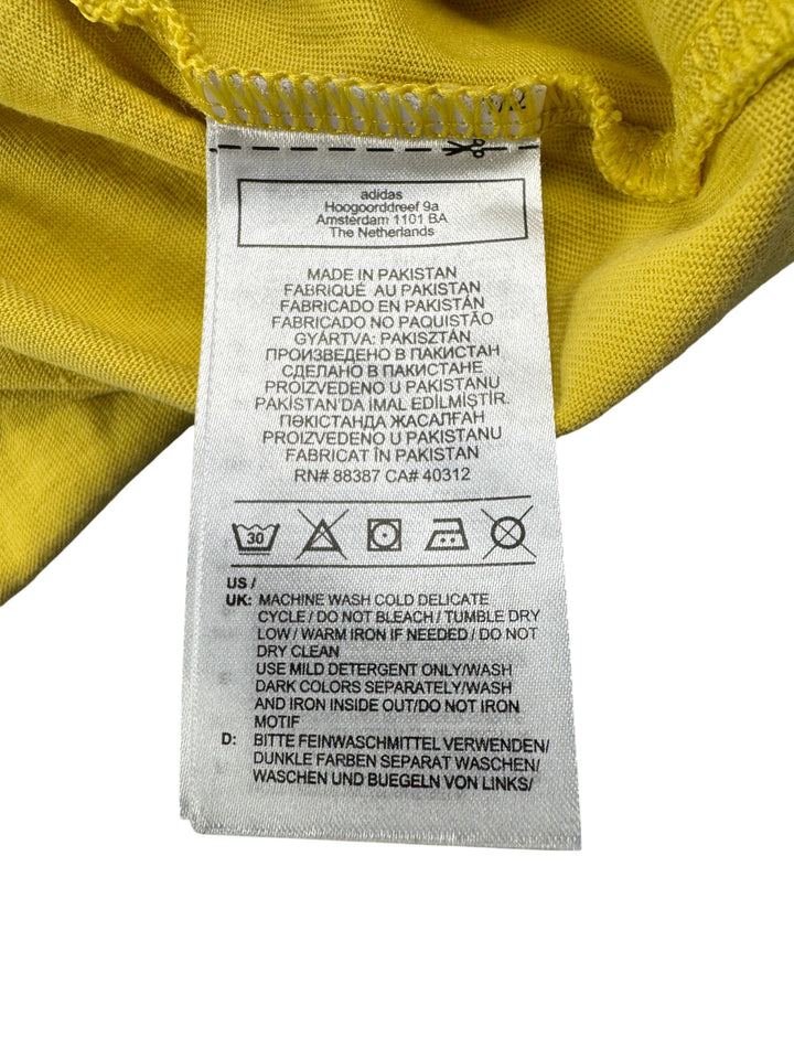 Adidas Yellow Trefoil T-Shirt - XL - Think Vintage Online Ltd
