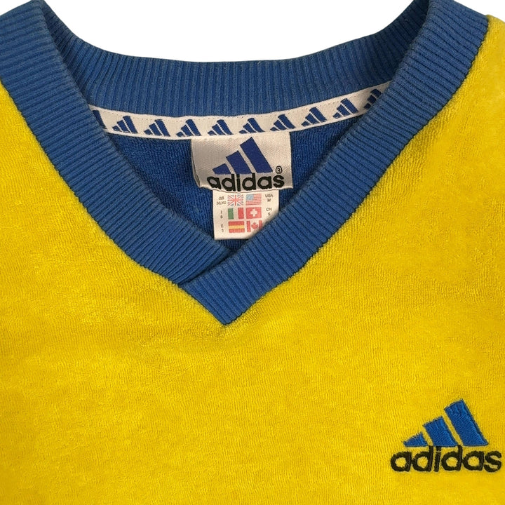 Adidas Yellow V-Neck T-Shirt - XL - Think Vintage