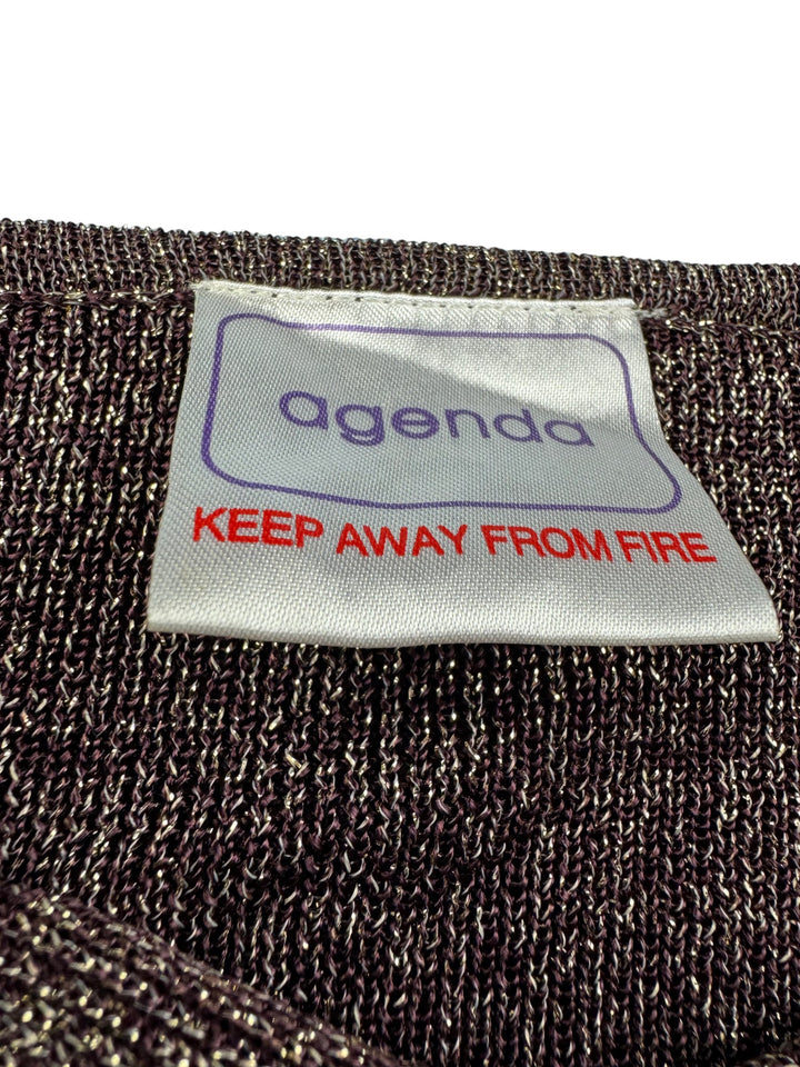 Agenda Metallic Knit Sweater - L - Think Vintage