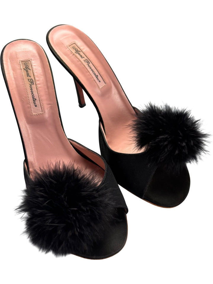 Agent Provocateur Pom Pom Black Heels - 7 - Think Vintage ltd