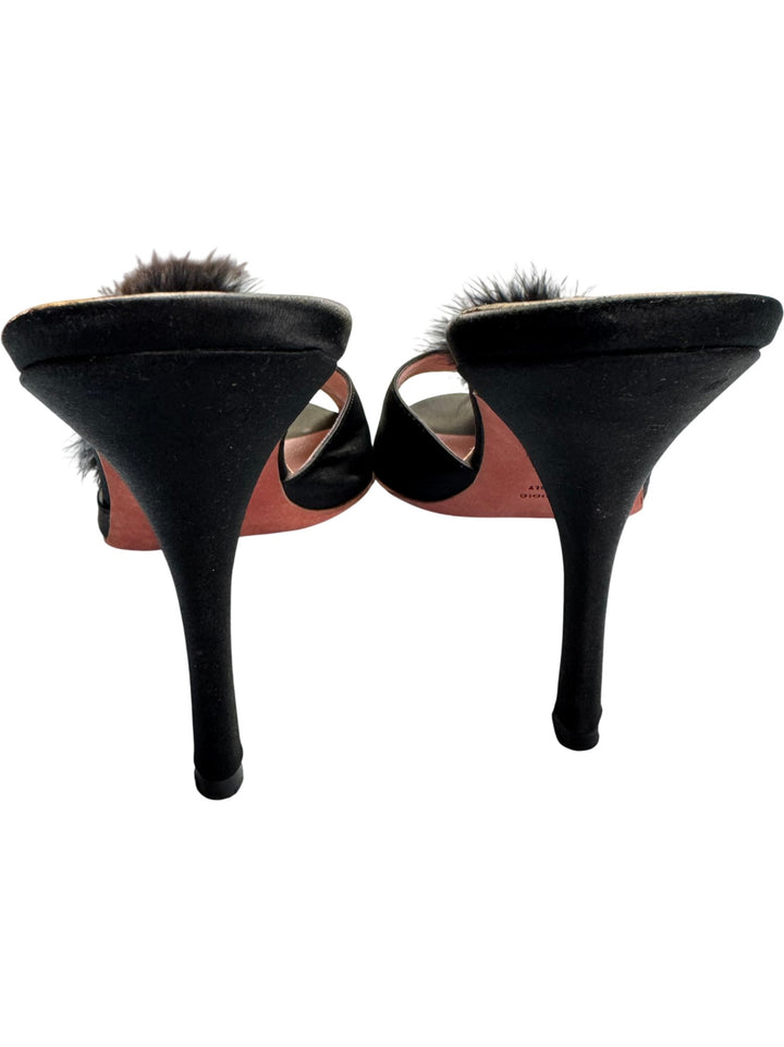 Agent Provocateur Pom Pom Black Heels - 7 - Think Vintage ltd