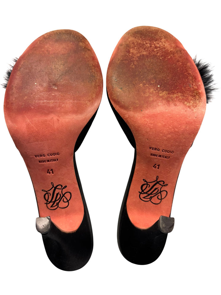 Agent Provocateur Pom Pom Black Heels - 7 - Think Vintage ltd