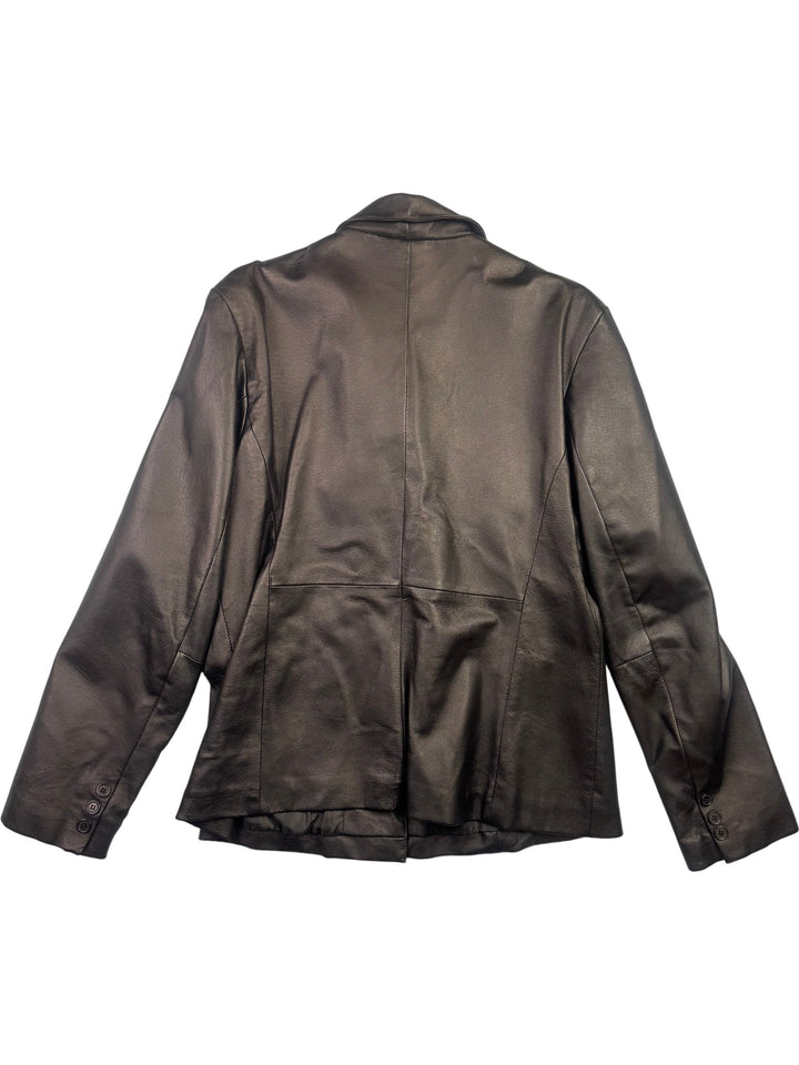Albert Nipon Leather Jacket - L - Think Vintage