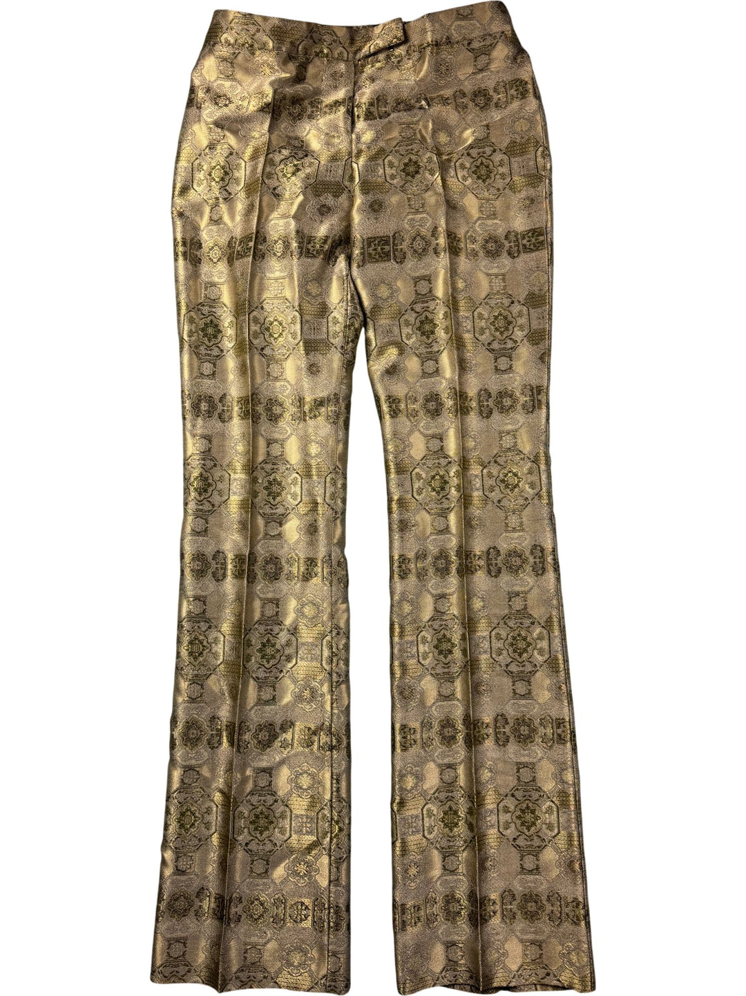Alexander McQueen Gold Patterned Trousers - W31 - Think Vintage ltd