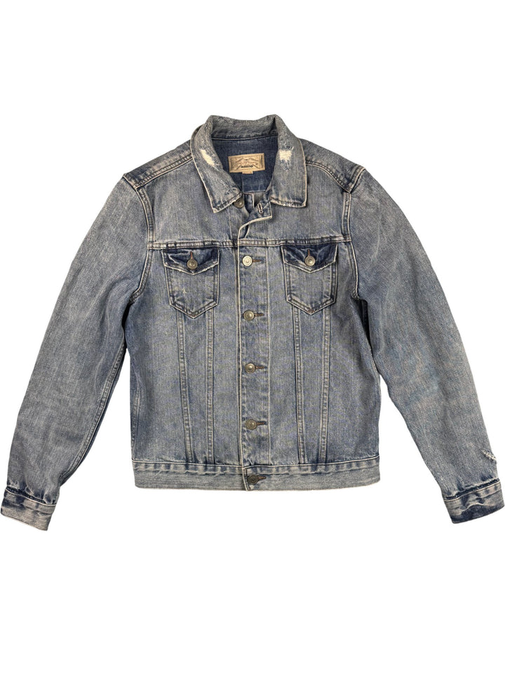 AllSaints Blue Denim Jacket - M/L - Think Vintage ltd