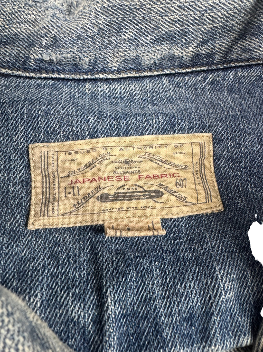 AllSaints Blue Denim Jacket - M/L - Think Vintage ltd