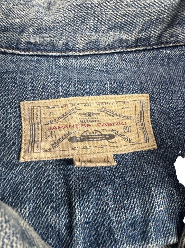 AllSaints Blue Denim Jacket - M/L - Think Vintage ltd