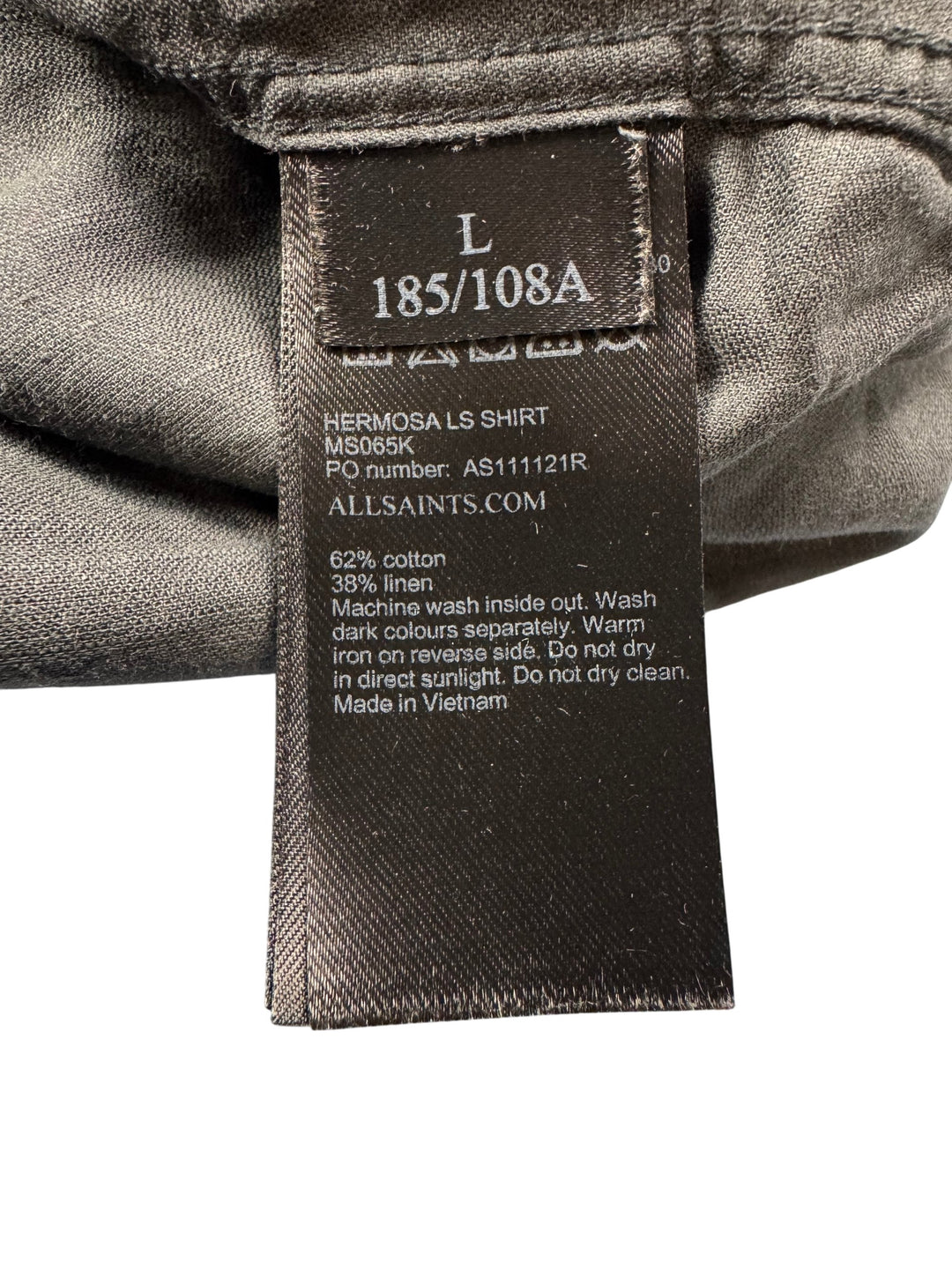 AllSaints Long Sleeve Shirt - L - Think Vintage Online Ltd