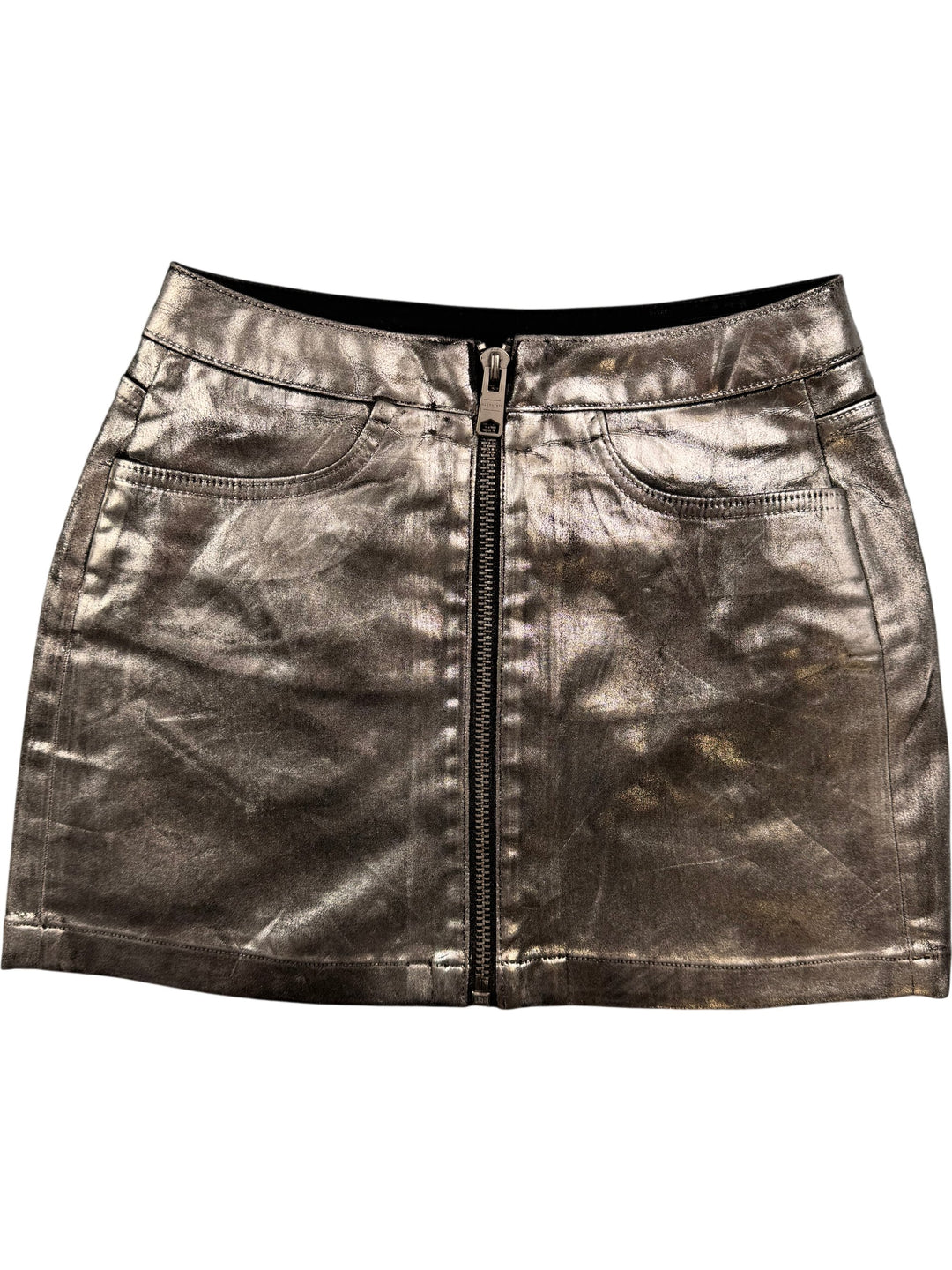 AllSaints Metallic Mini Skirt - XS - Think Vintage