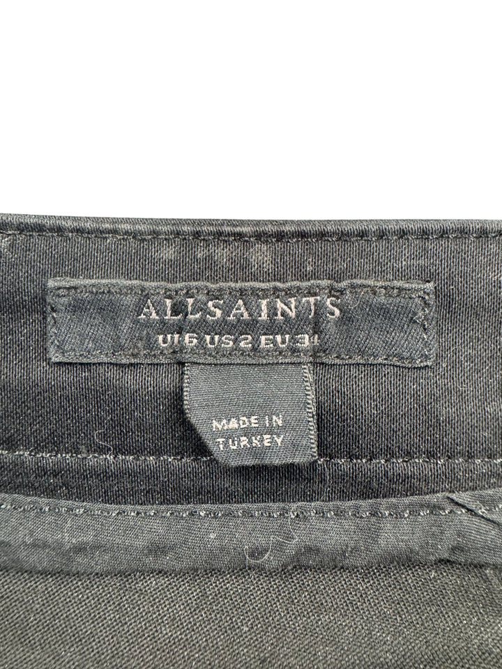AllSaints Metallic Mini Skirt - XS - Think Vintage Online Ltd