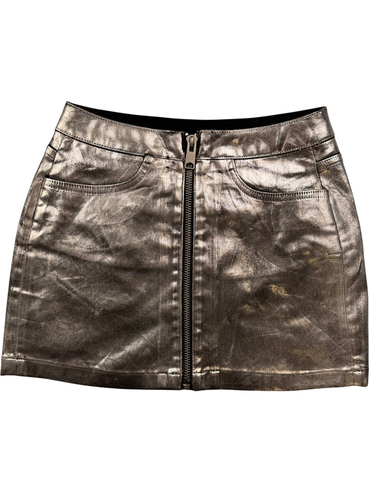 AllSaints Metallic Mini Skirt - XS - Think Vintage ltd